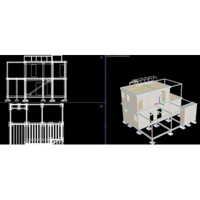 Estructura modelo casa 3d