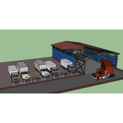 Bodega con estructura metálica