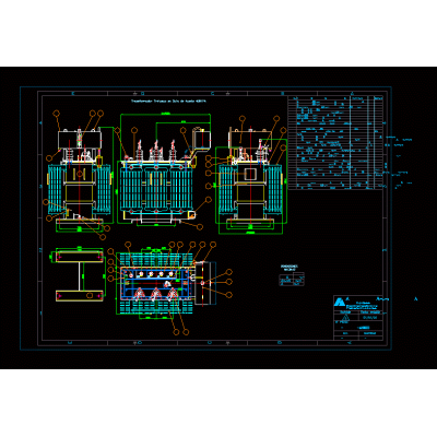 Three-phase transformer in oil bath 400kva
