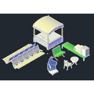 Muebles bloques 3d