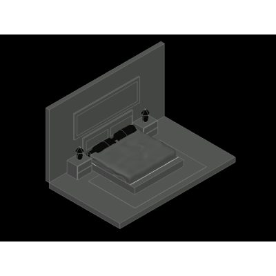 Modelo 3D de una cama matrimonial