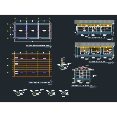 Plano de modulo de almacen y oficina