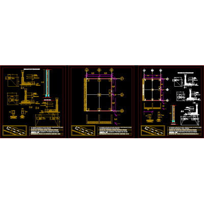 Barda perimetral - cimentacion y detalles