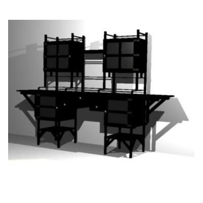 Credencia godwin 3d con materiales aplicados