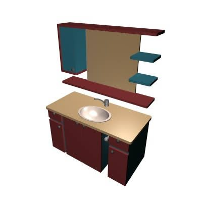 Modelo de lavabo con pedestal