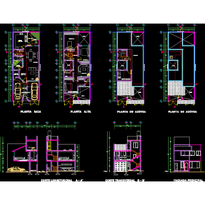 Planos de vivienda unifamiliar amueblada