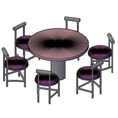 Round Contemporary Dining Room