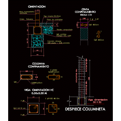 Viga concreto ciclopedo