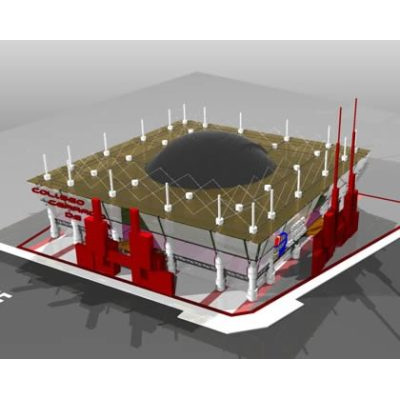 Coliseo cerrado en ica en 3d