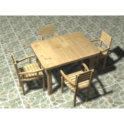 Terrace table 90 x120 cm 4 chairs