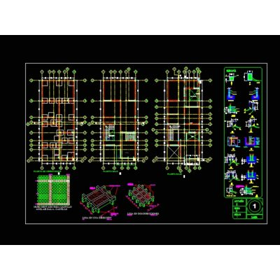 Planos estructurales de casa habitacion de dos niveles