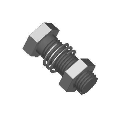Tornillo con tuerca 3d
