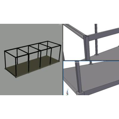 Colonne e travi h - i - 3d