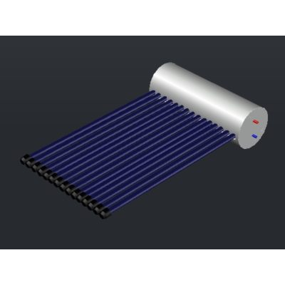 3d de un calentador solar de 15 tubos