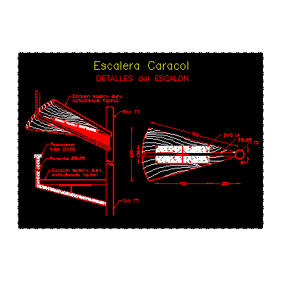 Detalle escalera; caracol