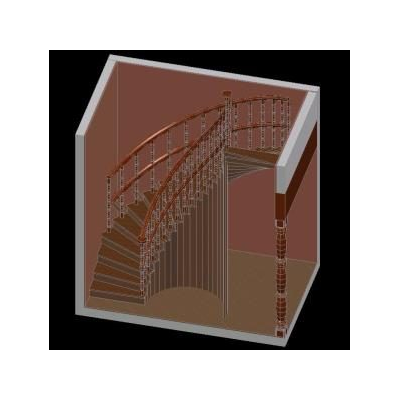 Escalera madera 3d