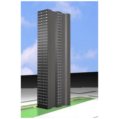 Torre de Oficinas Modernas 3D