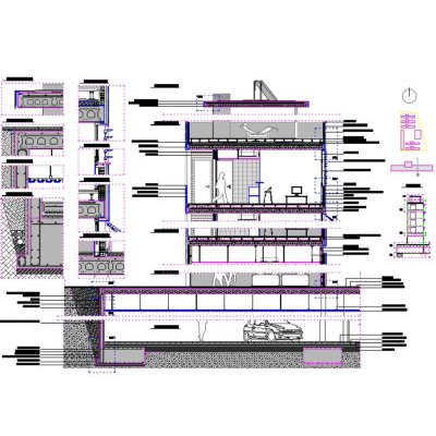 Seccion constructiva edificio de departamentos
