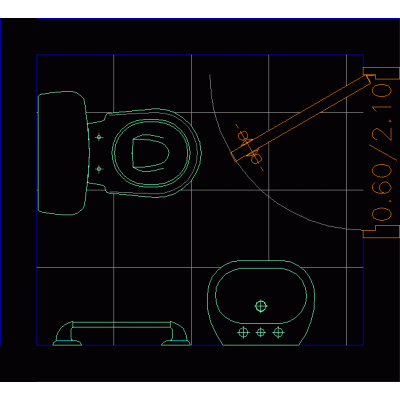 Plano de Bano Compacto 1.34x1.19m