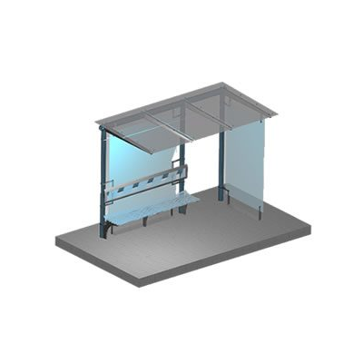 Parada en 3d; vidrio y ac. inox