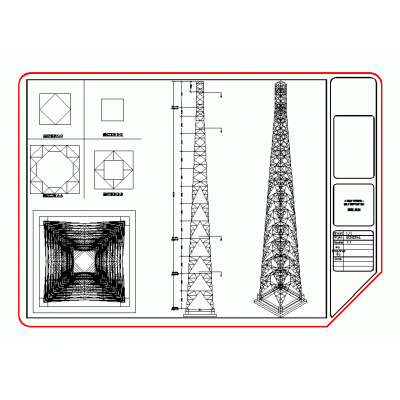 4 lado autosoportada torre