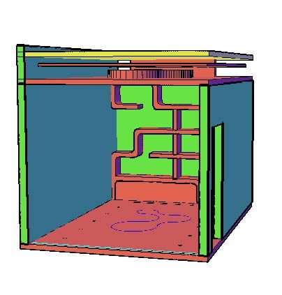 Büro mit Bücherregal in Tablaroca 3D