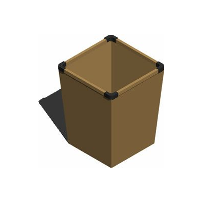 Cesto de basura cuadrado 3d