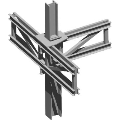 Union estructura acero 3d