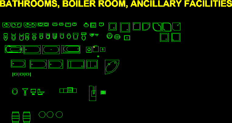 Bathrooms, boiler room, auxiliary facilities