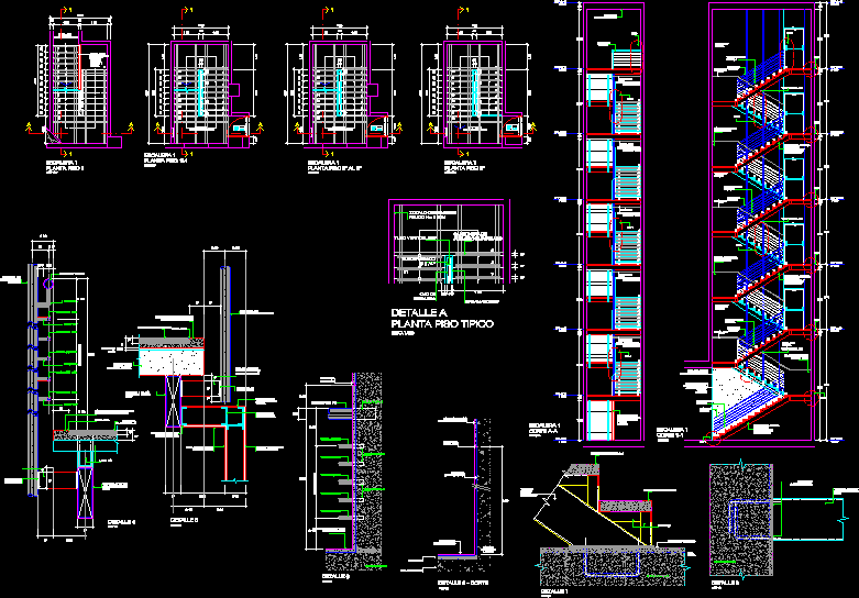 detalhes da escada de metal