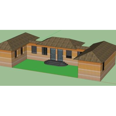 Escuela Modular con Texturas Naturales