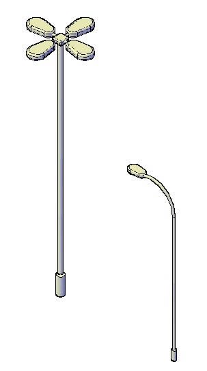 Lampione stradale e proiettore 3d