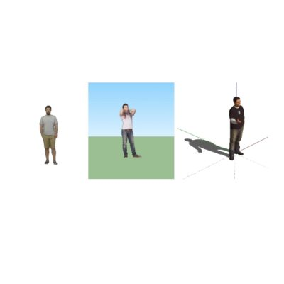 3 personas en 3d ; modelos hombres