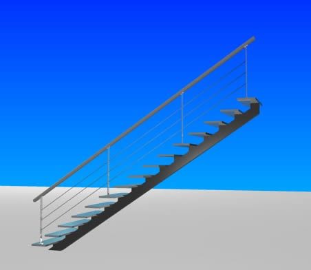 Treppe aus Stahl und Holz