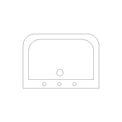 Lavabo Visto En Planta, Dimensiones 0,64×0,46 M