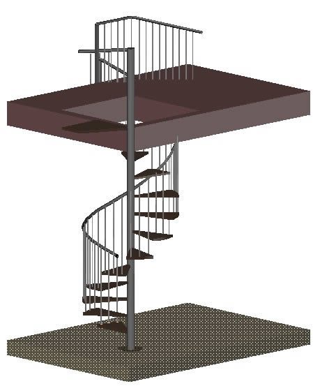 3d autocad spiral stairs