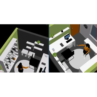 Oficina en vivienda 3d