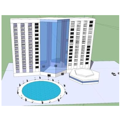 Hotel 5 estrellas en 3d skp