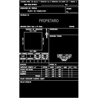 Rotulo plano demolicion