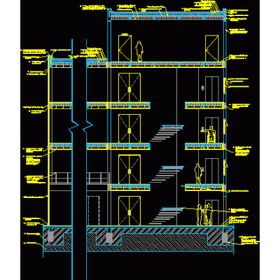 Corte constructivo con especificaciones
