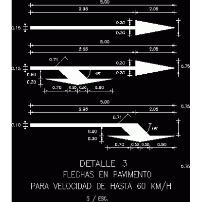 Senales de flecha en piso hasta para 60km/h