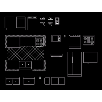 Cocina equipamiento 2d