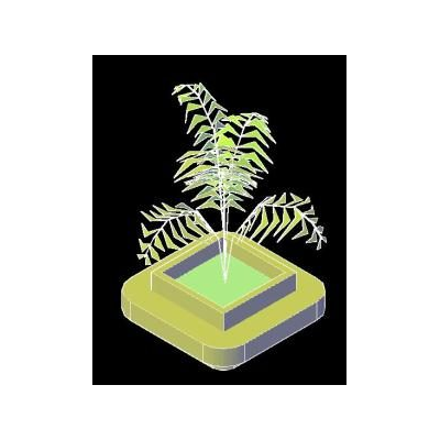 Maceta con Planta Decorativa en 3D