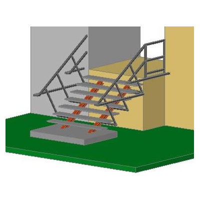 Escalera de entrada 3d