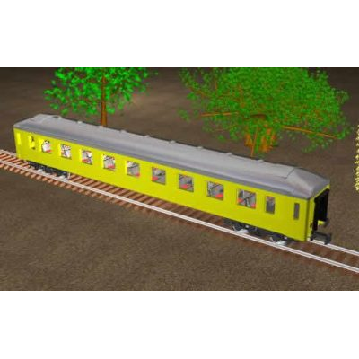 Vagon de tren sobre via
