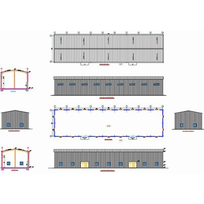 Hangar Plantas Alzados y Secciones