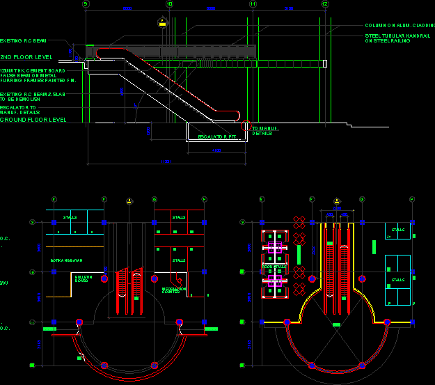 détails de l'escalier mécanique