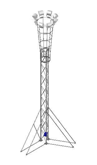 Torre de iluminacion transportable 3d