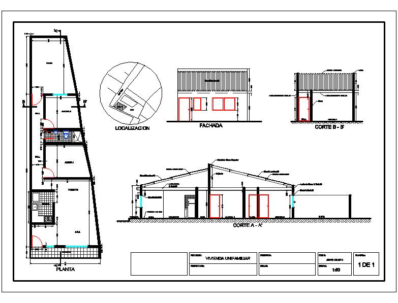Architectural plan single-family home