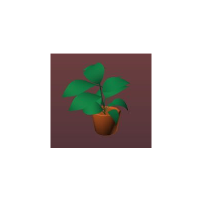 Planta Interior en Maseta de Barro 3D